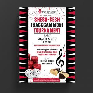 Shesh Besh Tournament FlyerCongregation Bnai Sephardim